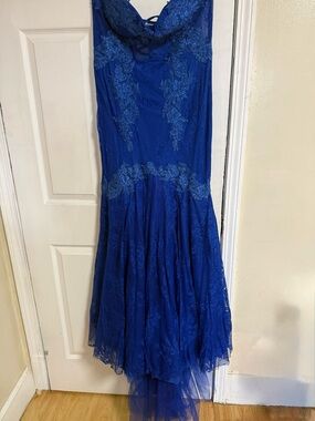Royal Blue Lace Evening Gown